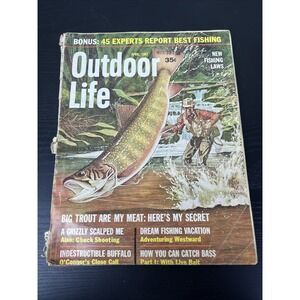 Outdoor Life Magazine April 1967 Big Trout Fishing Tips Vintage Fishing
